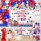 4th of July Birthday Decorations, Little Firecracker First Birthday Party Supplies Backdrop Balloon Box Cake Cupcake Topper Tablecloth for Baby Shower Memorial Day Independence Day Decorations